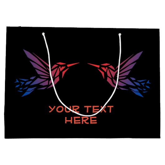 Uw tekst hier Tekst Aangepast Links Rechts Afbeeld Groot Cadeauzakje (Achterkant)