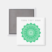Uw tekst hier Tekst Afbeelding Groen Kunst Thuis K Magneet (Voorkant / Achterkant)