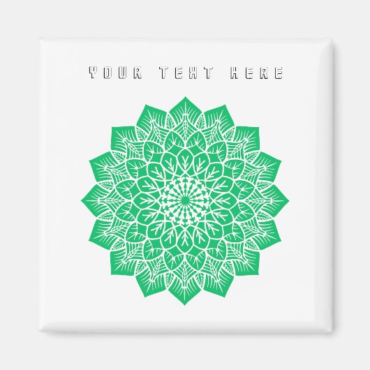 Uw tekst hier Tekst Afbeelding Groen Kunst Thuis K Magneet (Voorkant)