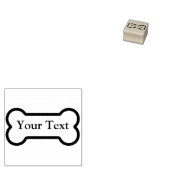 Uw tekst hond bot houten kunst stempel (Gestempeld)