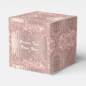Uw tekst naam huwelijksgunstdoos Roze goud glitter Bedankdoosjes (Achterkant)
