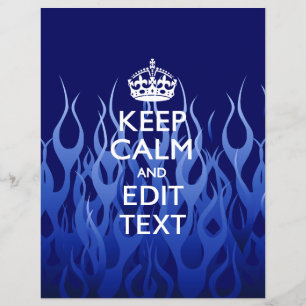 Uw tekst op Keep Calm op blauwe racevlammen Flyer