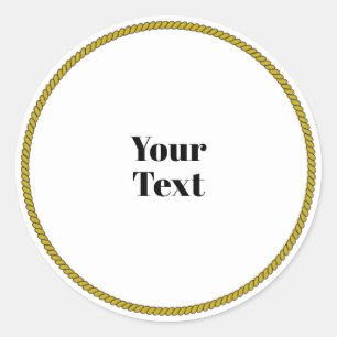 Uw tekstsjabloon, witte cirkel, zwarte tekst, ronde sticker