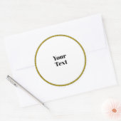 Uw tekstsjabloon, witte cirkel, zwarte tekst, ronde sticker (Envelop)