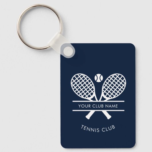 Uw Tennis Club Naam Leden Custom Swag Sleutelhanger (Voorkant)