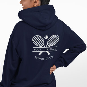 Uw Tennis Club Naam Team Logo Custom Hoodie