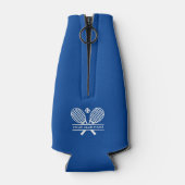 Uw Tennis Club Naam Team Spelers Blauw Custom Flesjeskoeler (Achterkant)