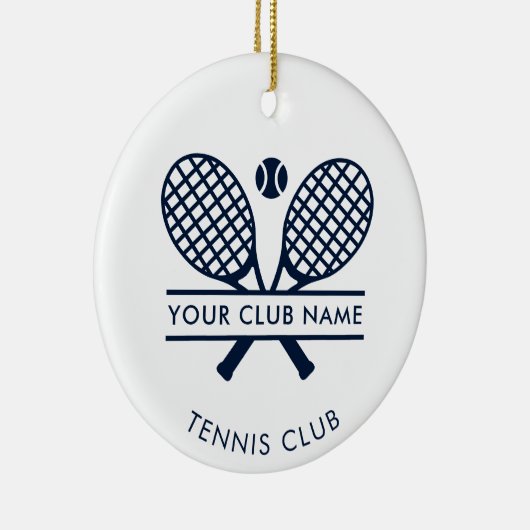 Uw Tennis Country Club naam Kerstmis Keramisch Ornament (Rechts)