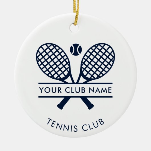 Uw Tennis Country Club naam Kerstmis Keramisch Ornament (Voorkant)