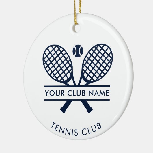 Uw Tennis Country Club naam Kerstmis Keramisch Ornament (Links)