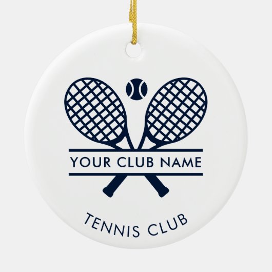 Uw Tennis Country Club naam Kerstmis Keramisch Ornament (Achterkant)