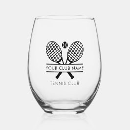 Uw tennisclub leden rackets Motif Keepsake Wijnglas Zonder Voet