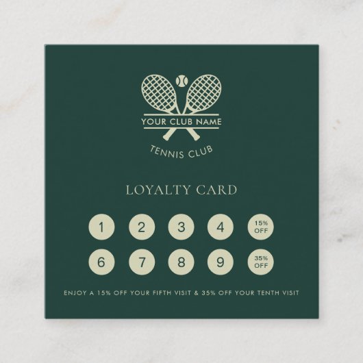 Uw tennisclub naam Elegante leden Klantenkaartje (Voorkant)