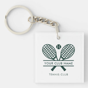 Uw tennisclub naam Team Green Logo Custom Sleutelhanger