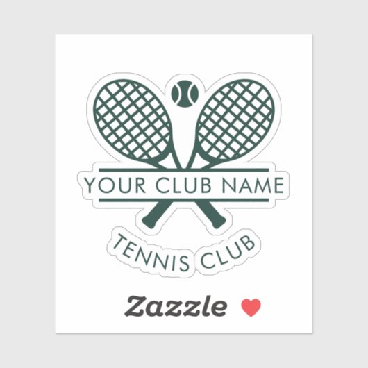Uw tennisclub naam Team Minimalist Custom Sticker (Vel)