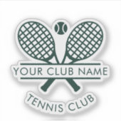Uw tennisclub naam Team Minimalist Custom Sticker (Voorkant)