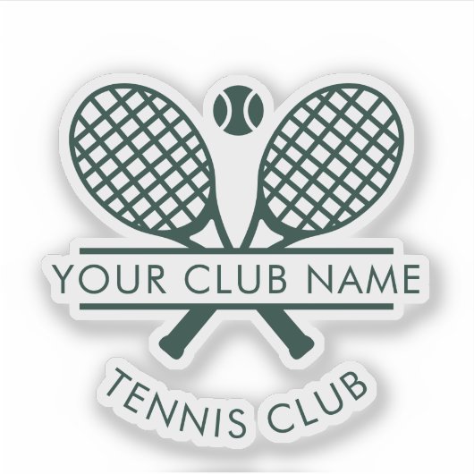Uw tennisclub naam Team Minimalist Custom Sticker (Voorkant)