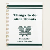 Uw Tennisclub Naam Team Spelers Swag Green 2025 Planner (Voorkant)