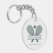 Uw tennisclubnaam Lid Swag Green Team Sleutelhanger (Voorkant Links)