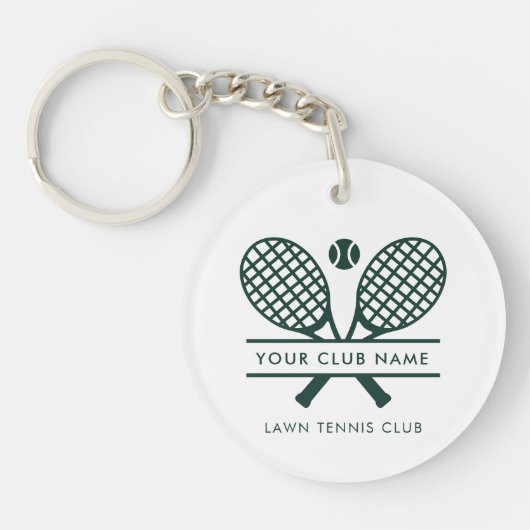 Uw tennisclubnaam Lid Swag Green Team Sleutelhanger (Voorkant)