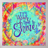 Uw tijd om  Aqua Hearts te schitteren Inspirerend Poster (Voorkant)