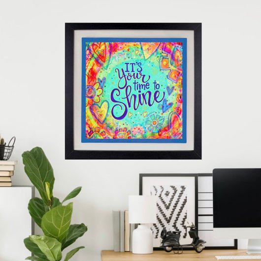 Uw tijd om  Aqua Hearts te schitteren Inspirerend Poster