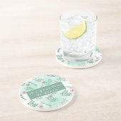 Uw tijd om te bloeien, aanpasbare esthetische bloe zandsteen onderzetter (Zijkant)