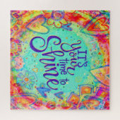 Uw tijd om te schitteren Leuke Harten Bloemen Insp Legpuzzel (Horizontaal)