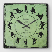 Uw tijd om te versnipperen Schaats stijl wandklok  (Voorkant)