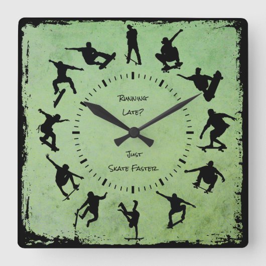 Uw tijd om te versnipperen Schaats stijl wandklok (Voorkant)