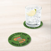 UW TIKI BAR Jouw naam Rondpapier toevoegen Onderze Ronde Kartonnen Onderzetter (Insitu)