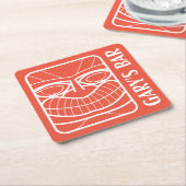 UW TIKI BAR Jouw naam Square Paper Onderzetter toe (Schuin)