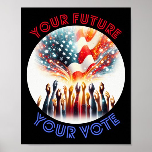 Uw toekomst Uw stem S 2024 Sticker Poster (Voorkant)