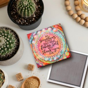 Uw toekomstige zelf citaat dank u roze  magneet