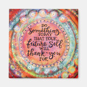 Uw toekomstige zelf citaat dank u roze  magneet (Voorkant)