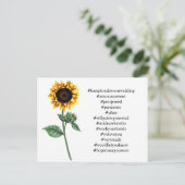 Uw Top 12 Hashtags Zonnebloem Uitgesteld Trouwen Briefkaart (Staand voorkant)