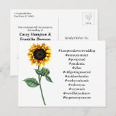 Uw Top 12 Hashtags Zonnebloem Uitgesteld Trouwen Briefkaart (Voorkant / Achterkant)