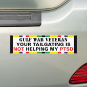 Uw traagheid helpt niet mijn PTSD - Golfoorlog Bumpersticker (Op auto)