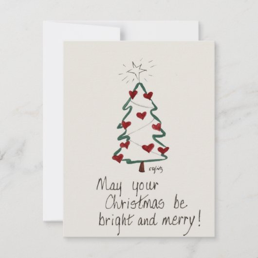 Uw Tree Bright en Merry tekst Vakantie Kaart (Voorkant)