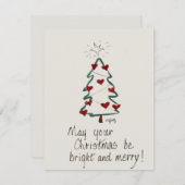 Uw Tree Bright en Merry tekst Vakantie Kaart (Voorkant / Achterkant)