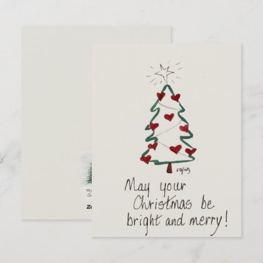 Uw Tree Bright en Merry tekst Vakantie Kaart (Voorkant / Achterkant)