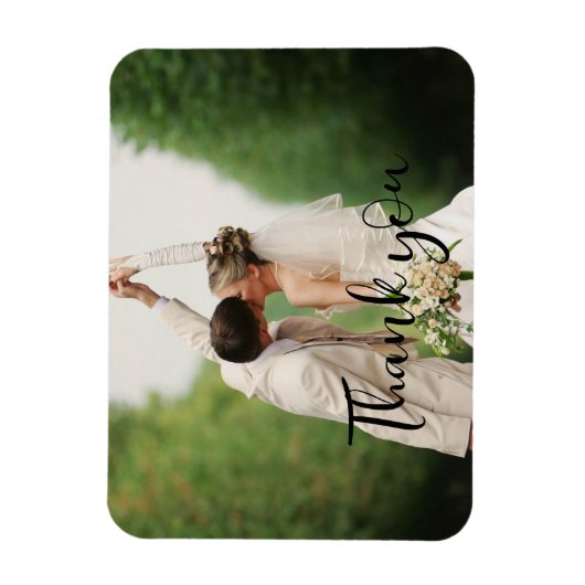 Uw trouwdag foto dank u magneet (Verticaal)