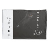 Uw trouwe metgezel: aangepaste Black Lab-foto Kussensloop (Achterkant)