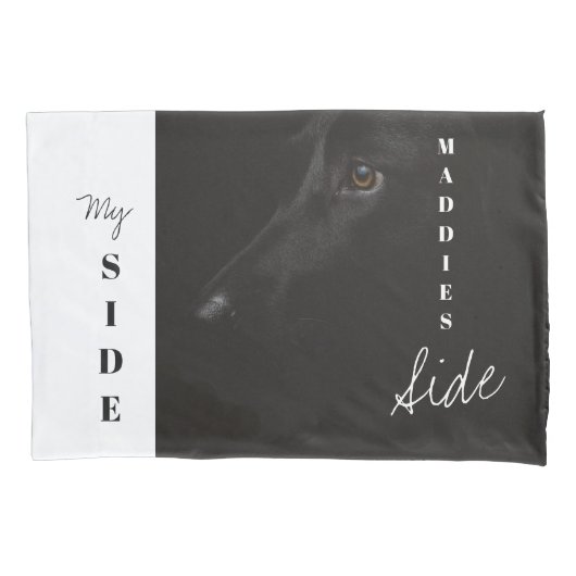 Uw trouwe metgezel: aangepaste Black Lab-foto Kussensloop (Voorkant)