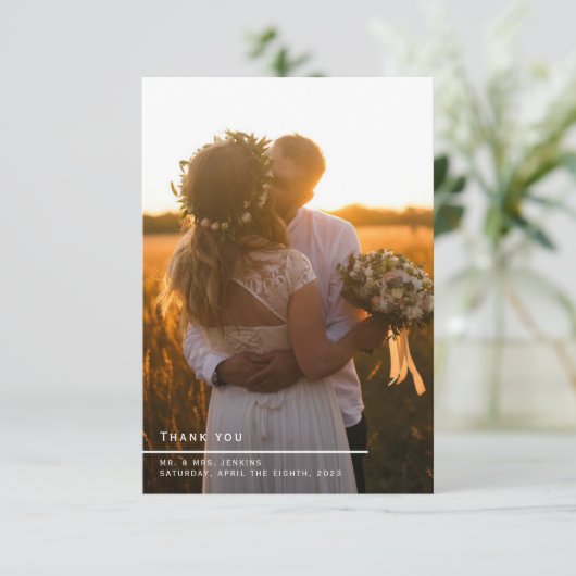 Uw trouwfoto geheugen, dank u kaart (Staand voorkant)