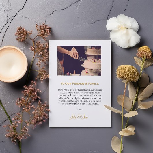 Uw trouwfoto romantische bedankkaart