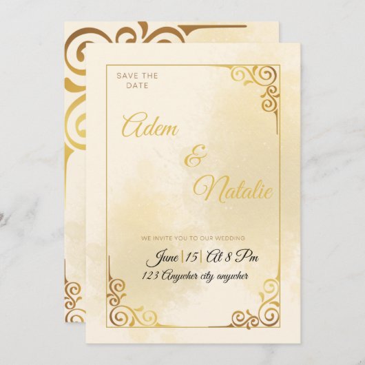 Uw trouwkaart kaart (Voorkant / Achterkant)