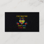 Uw True Colors-autisme Visitekaartje (Voorkant)