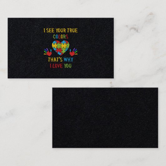 Uw True Colors-autisme Visitekaartje (Voorkant / Achterkant)