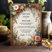 Uw Tuin Bloemen Lente Hout Boho Rustieke Bruiloft Kaart
